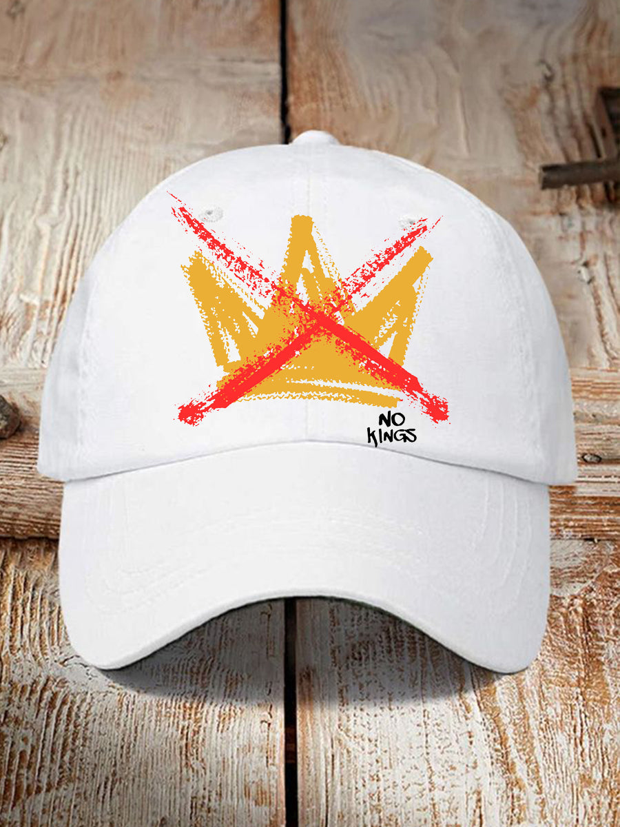 Unisex No Kings Print Hat Anti Fascist Protest Merch Gifts For Democrats Supporters