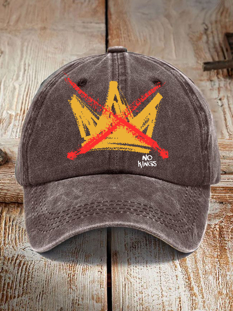 Unisex No Kings Print Hat Anti Fascist Protest Merch Gifts For Democrats Supporters