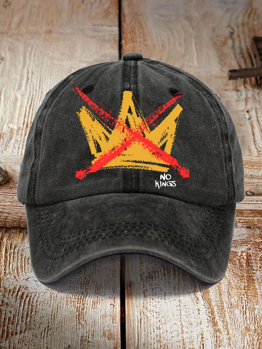 Unisex No Kings Print Hat Anti Fascist Protest Merch Gifts For Democrats Supporters