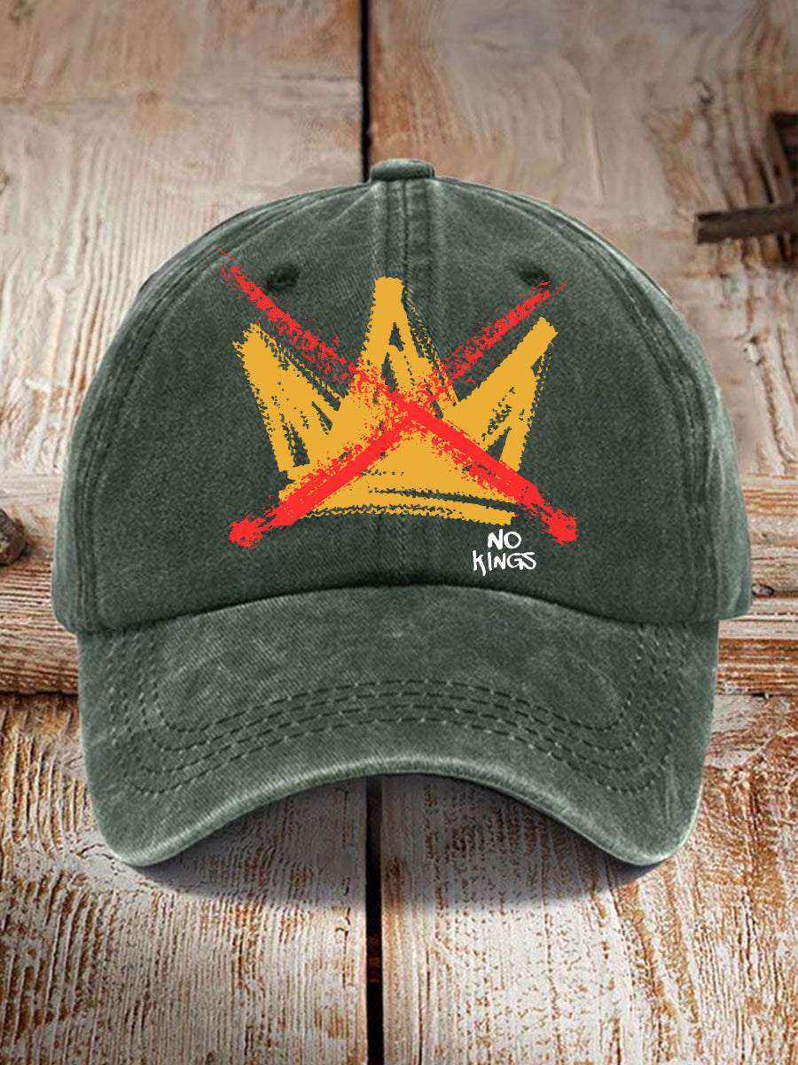 Unisex No Kings Print Hat Anti Fascist Protest Merch Gifts For Democrats Supporters