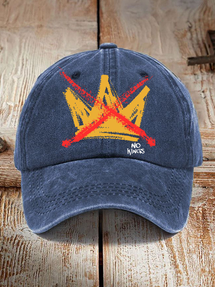 Unisex No Kings Print Hat Anti Fascist Protest Merch Gifts For Democrats Supporters