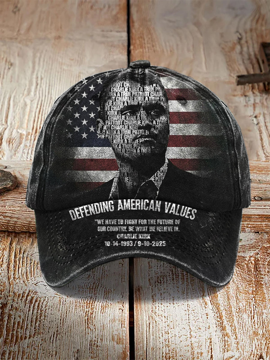 Unisex Patriot Hats Black Charlie Kirk Memorial Merch