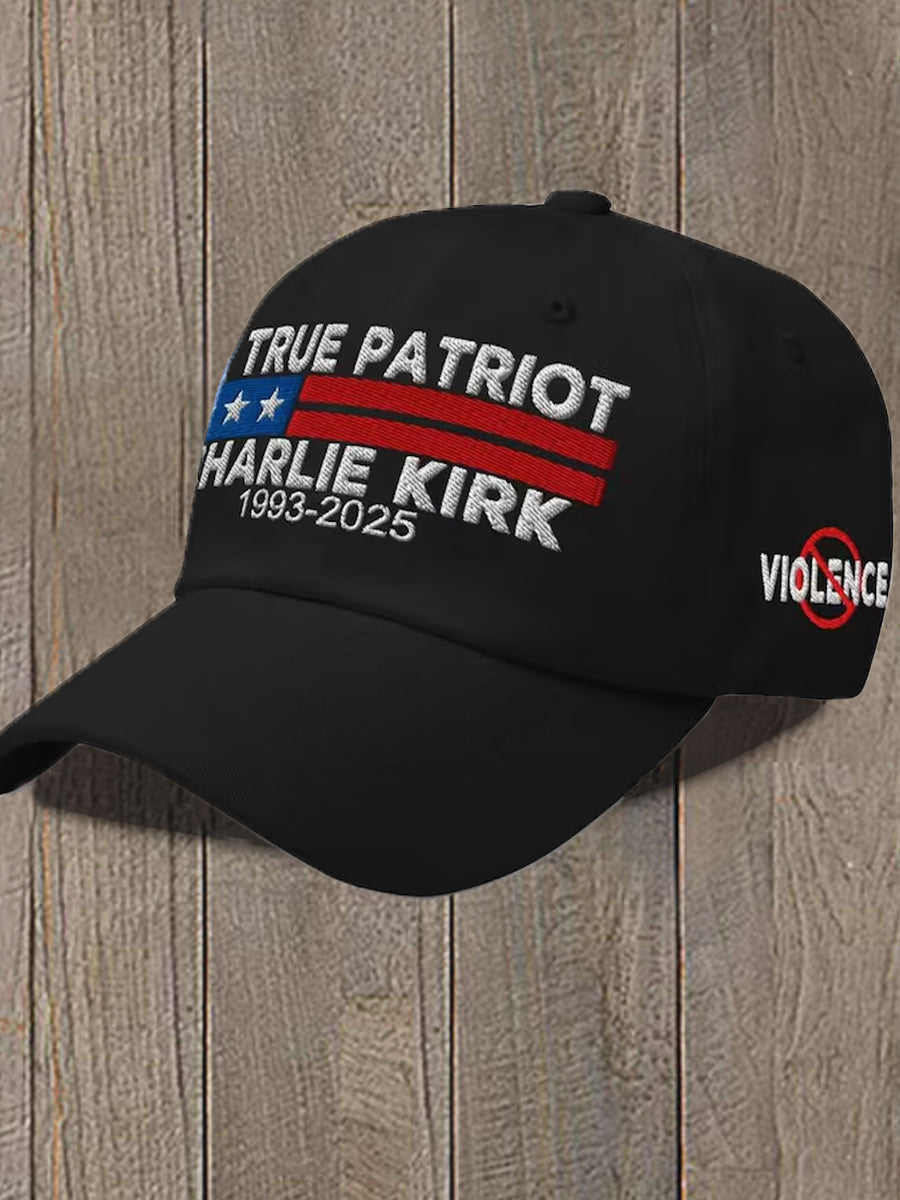 Unisex R I P Charlie Kirk Print Hat Black Charlie Kirk Merch Store
