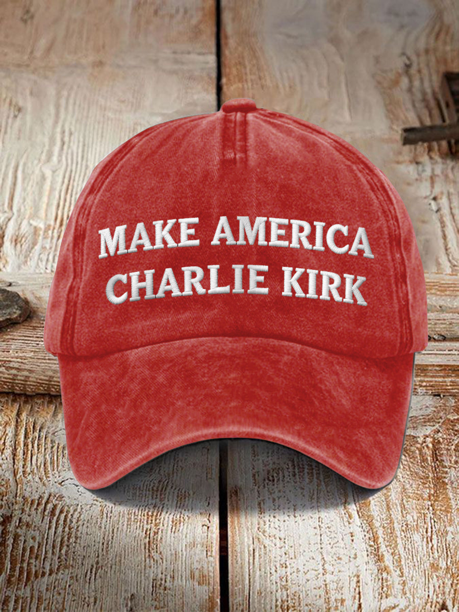 Unisex Resort Make American Charlie Kirk Print Hat Pure Red Charlie Kirk Freedom Clothing