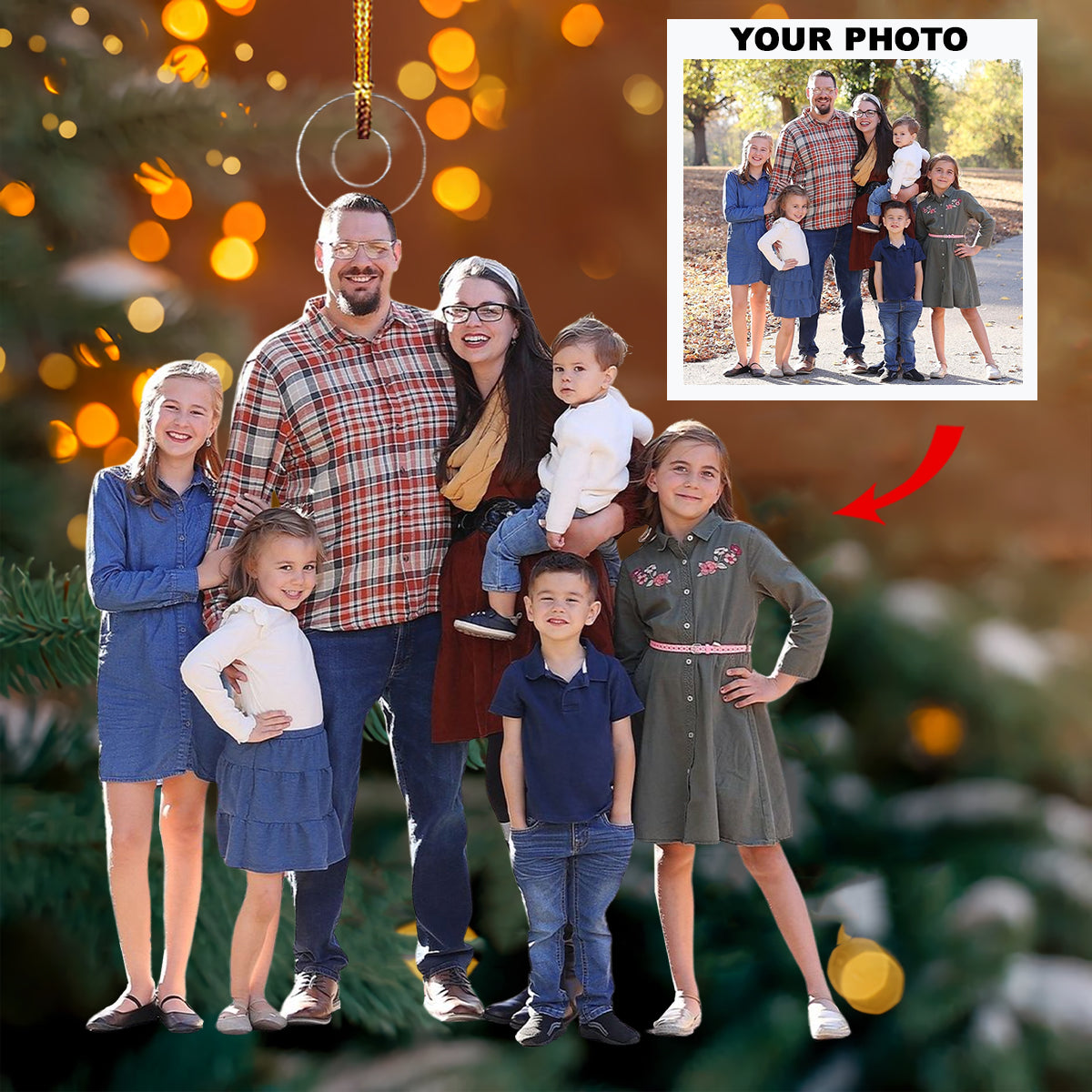 United By Love Bond By Family Personalized Photo Mica Ornament Christmas Gift For Family