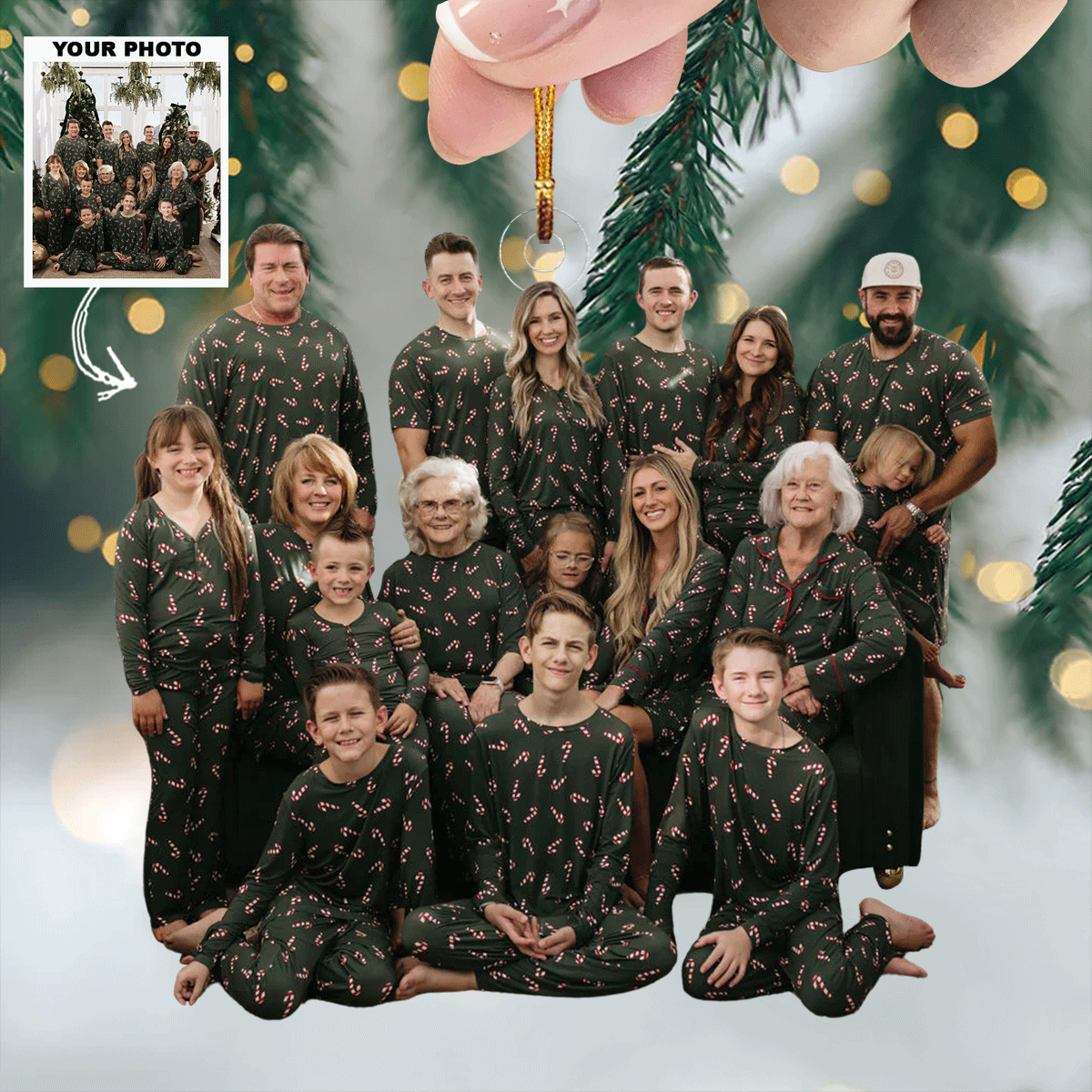 United By Love Personalized Photo Mica Ornament Christmas Gift For Family Family members