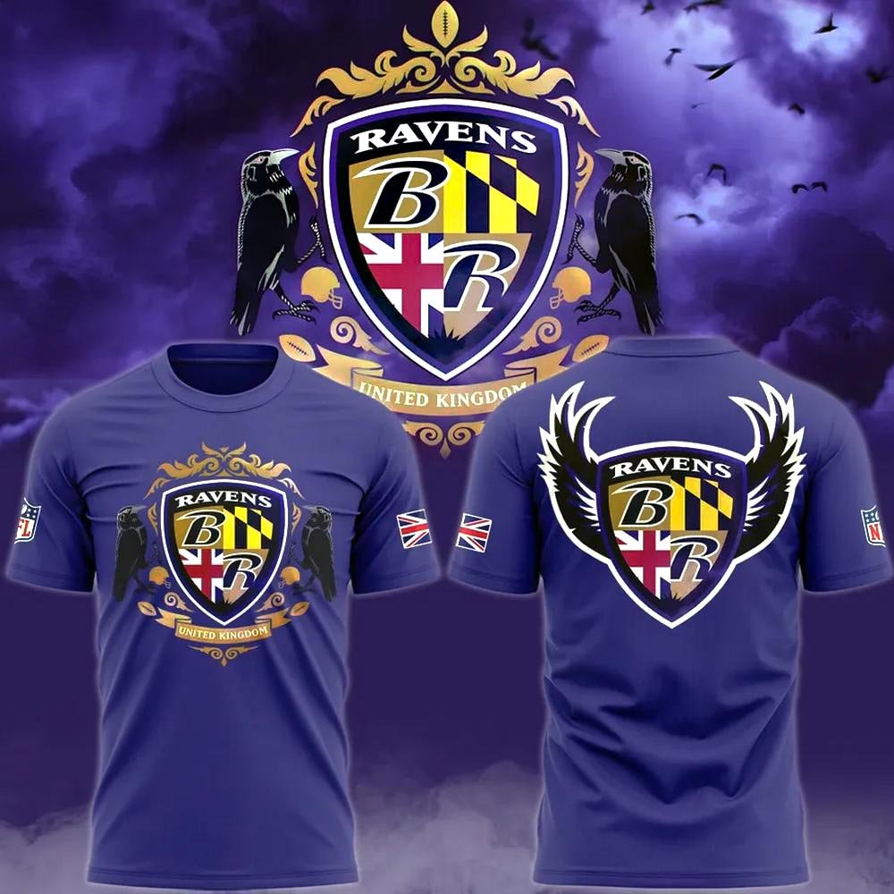 United Kingdom x Baltimore Ravens Limited Edition T-Shirt Gifts For Baseball Fans