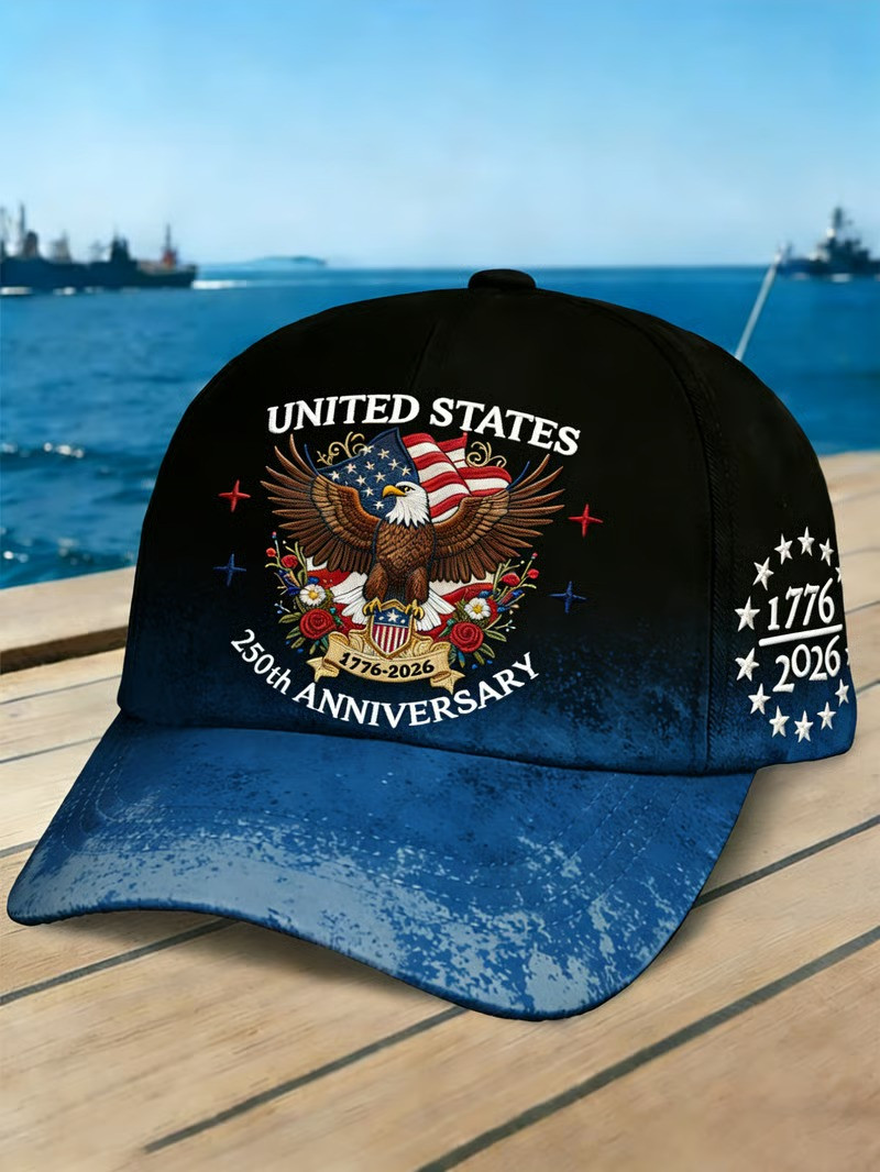 United States 250th Anniversary Baseball Cap Bald Eagle Hat Patriotic Gift For Fans