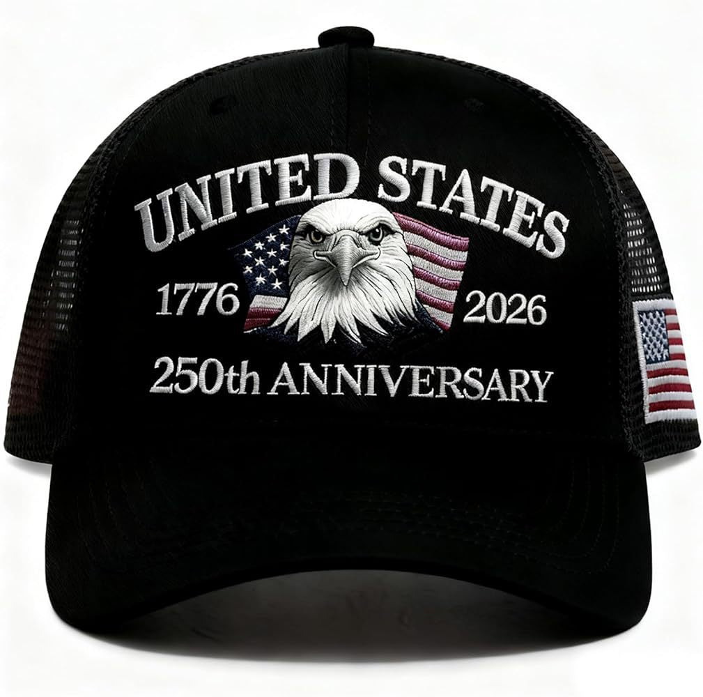 United States 250th Anniversary Baseball Hat Bald Eagle Patriotic Merch Gifts For Patriotic Dad