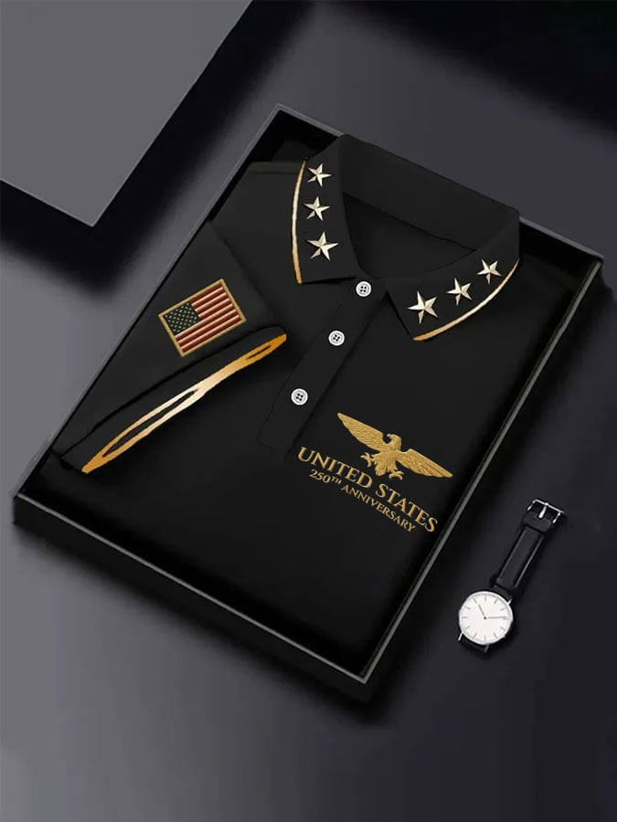 United States 250th Anniversary Polo Shirt American Patriot Apparel 4Th July Gift For Men