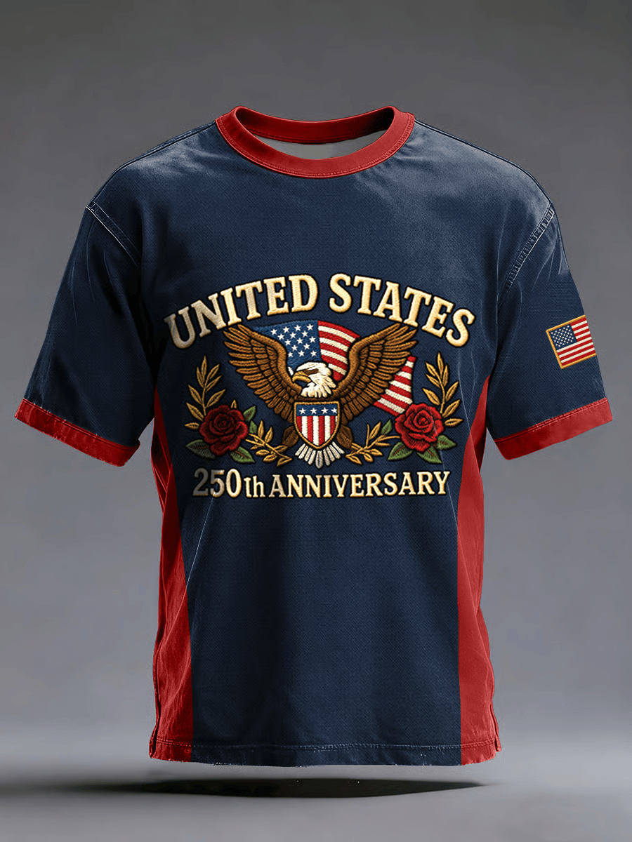 United States 250th Anniversary T-Shirt Patriotic Eagle And Floral Clothing Gift For Bestie