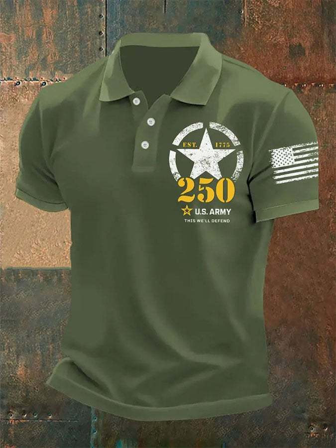 United States Army 250th Anniversary This We'll Defend Est 1775 Polo Shirt Gifts For Military