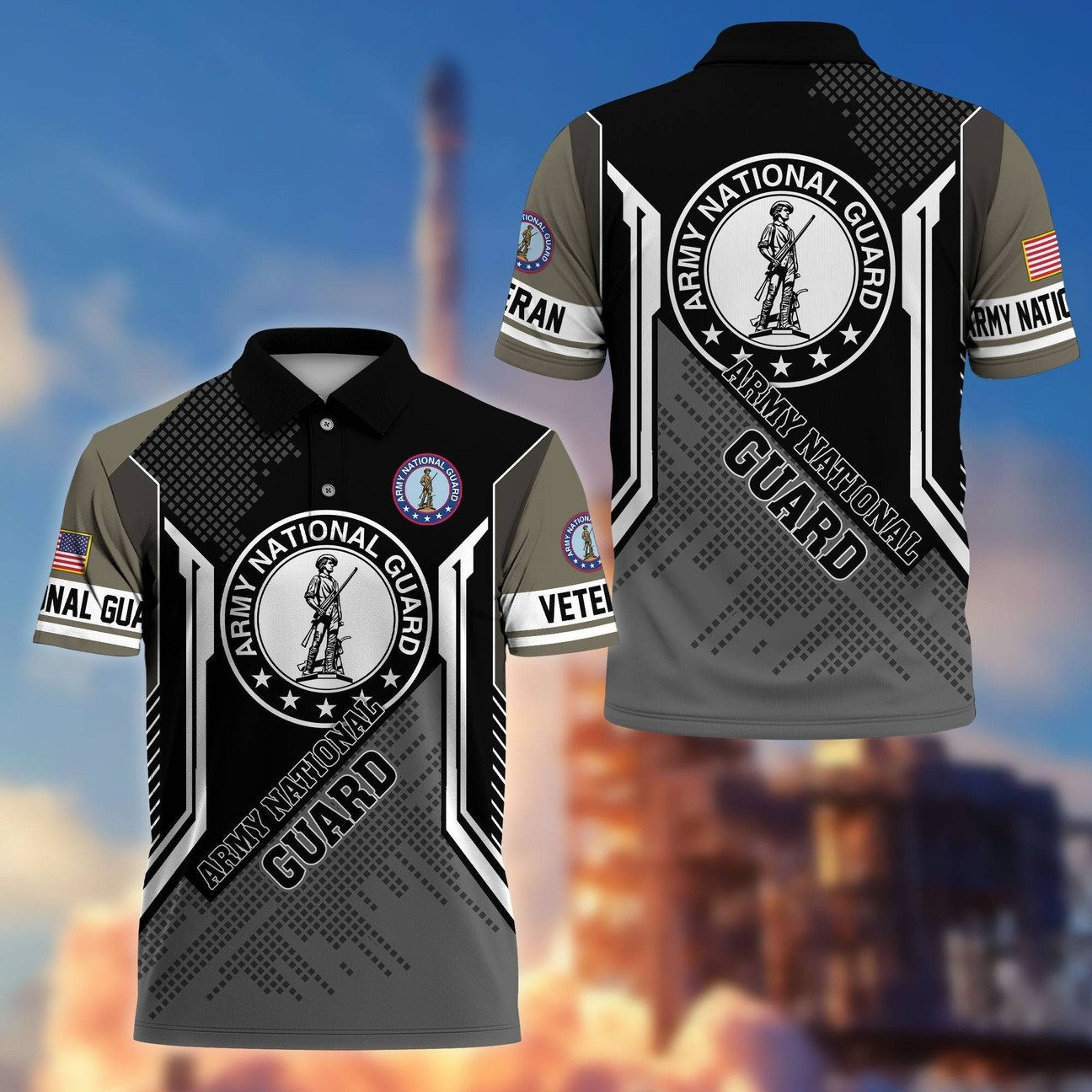United States Army National Guard Military Polo Perfect Gift for Husband and Dad and Friend on Veterans Day