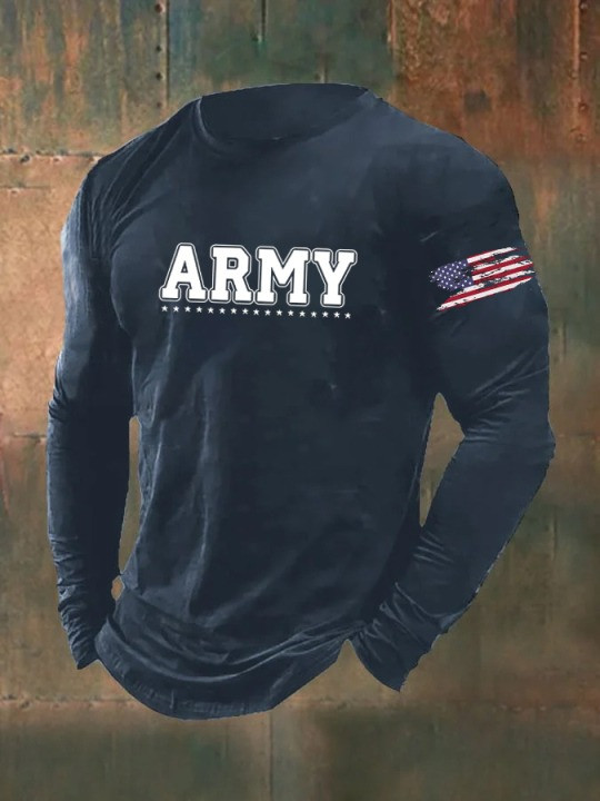 United States Army Veteran Long Sleeve Shirt American Flag Outfit Gifts For Patriots