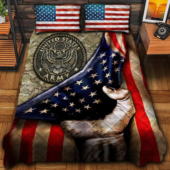 United States Army Veteran Quilted Bedding Set Duvet Cover Bedspread Army Veteran Gifts
