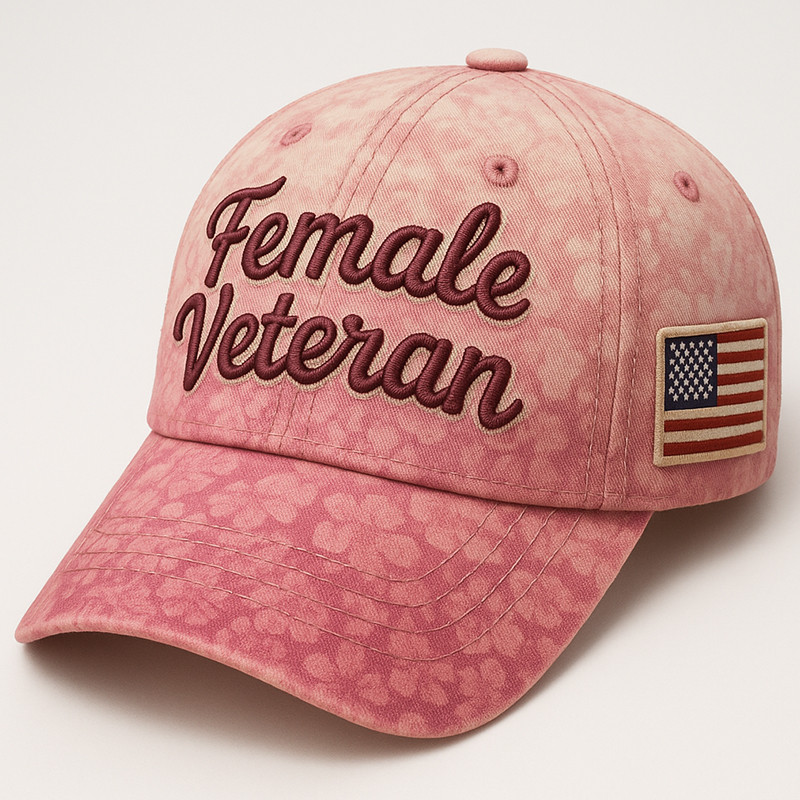 United States Female Veteran Hat American Flag Baseball Cap Gifts For Girlfriend