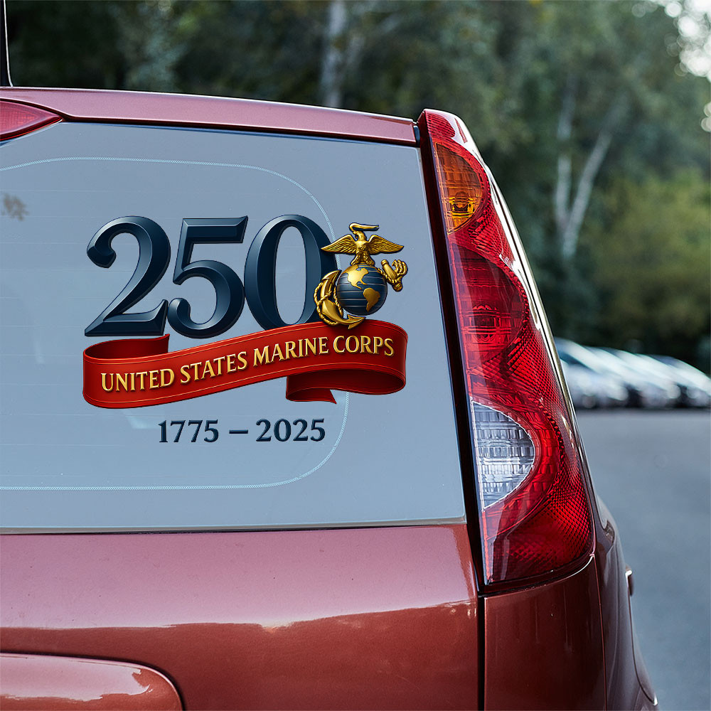 United States Marine Corps 250th Anniversary Car Sticker USMC Retirement Gift
