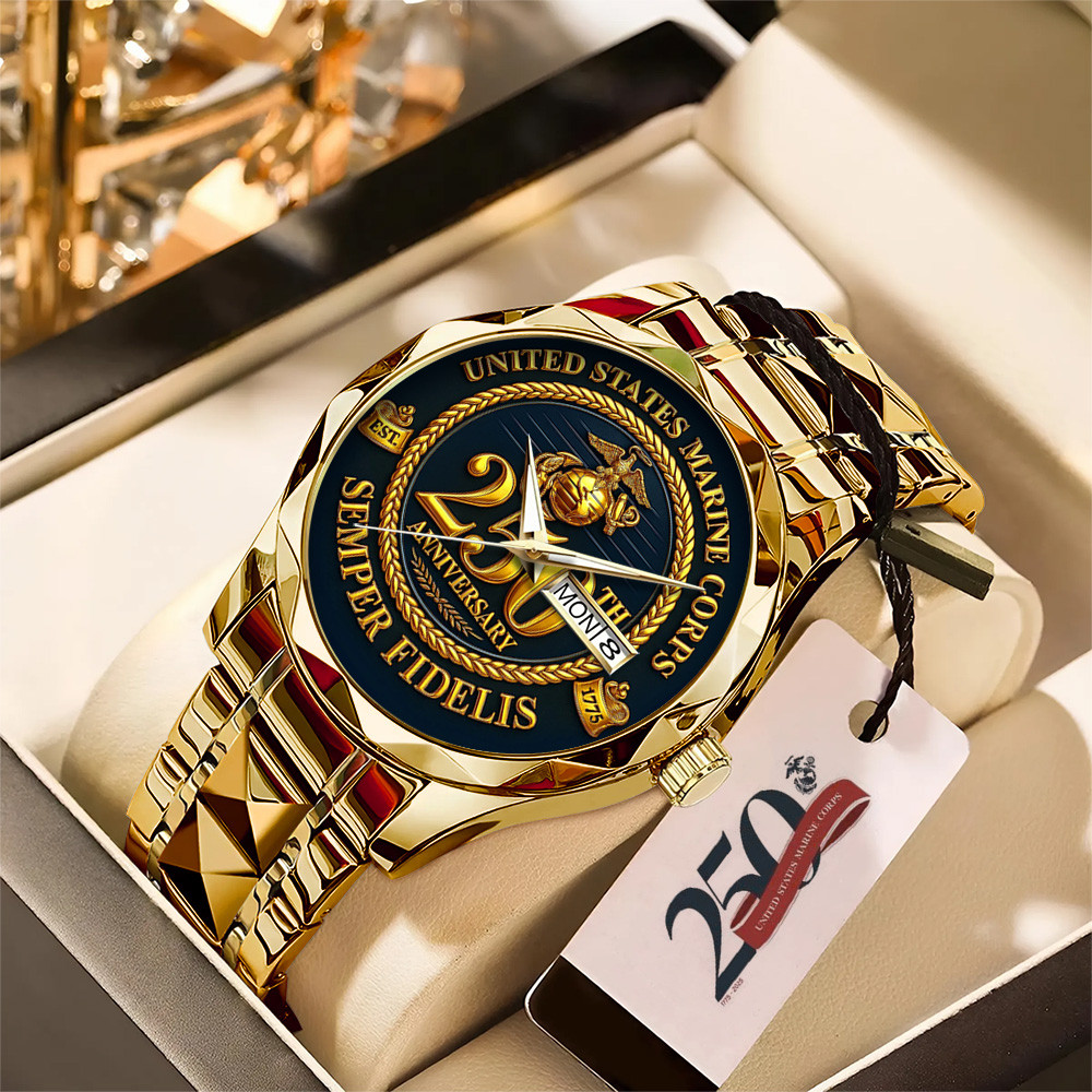 United States Marine Corps 250th Anniversary Watch Semper Fidelis Merch Gifts For Veterans