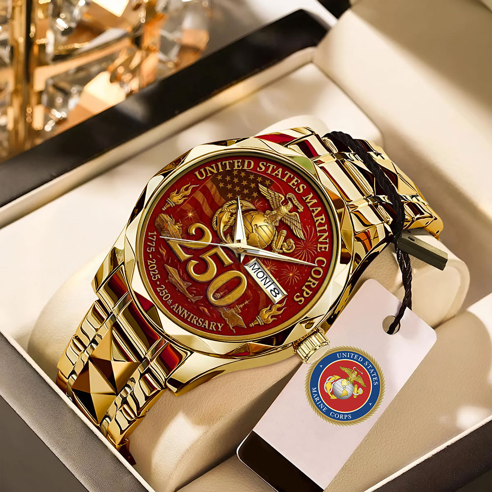 United States Marine Corps 250th Anniversary Watch USMC Merch Gifts For Veterans
