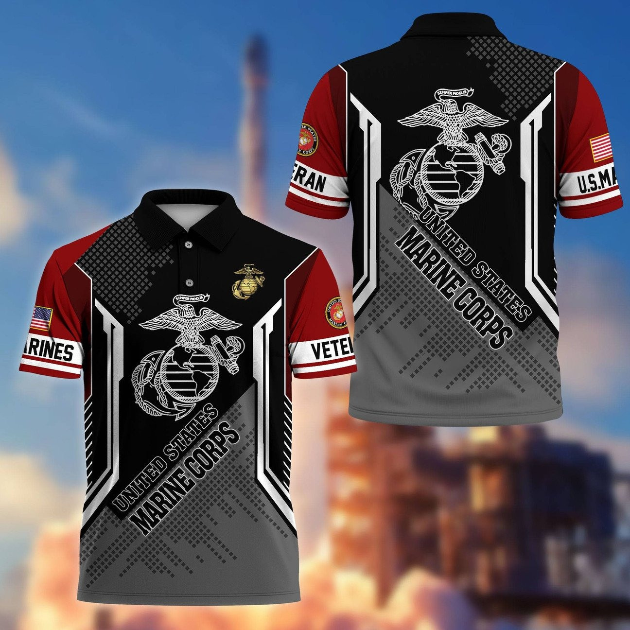 United States Marine Military Polo Perfect Gift for Husband and Dad and Friend on Veterans Day