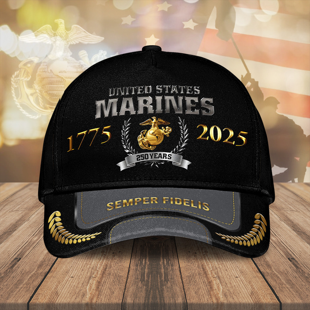 United States Marines 250 Years Anniversary Hat Semper Fidelis USMC Merch Patriotic Gifts