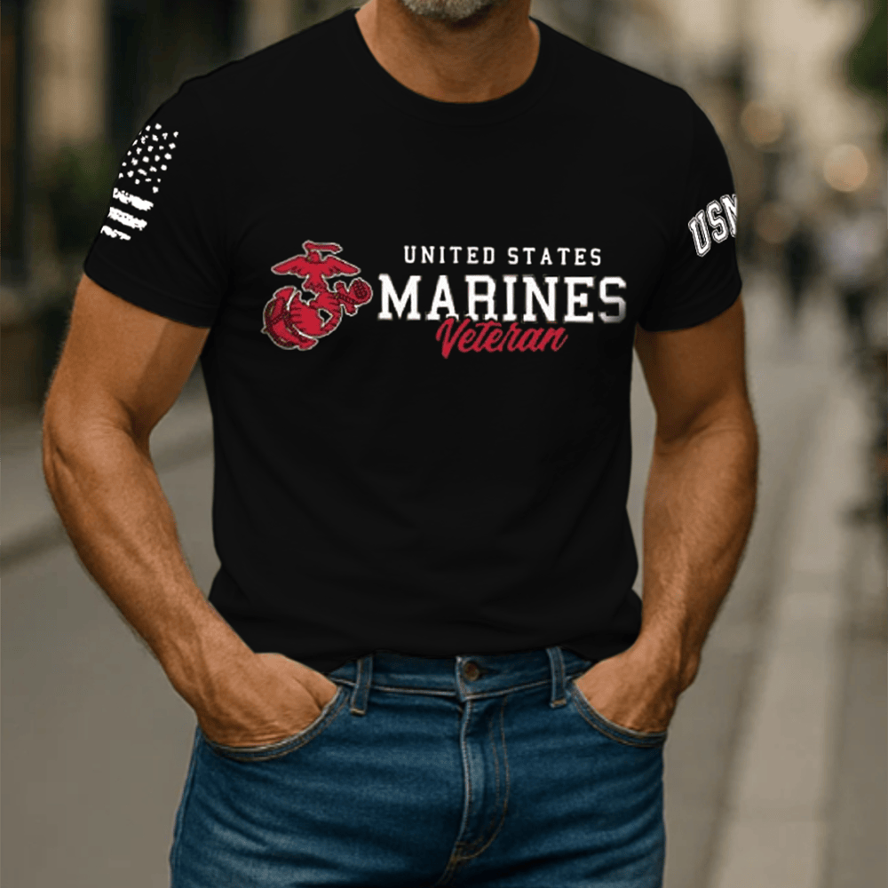 United States Marines Veteran Black T-Shirt Usmc Clothing Usmc Gifts For Him