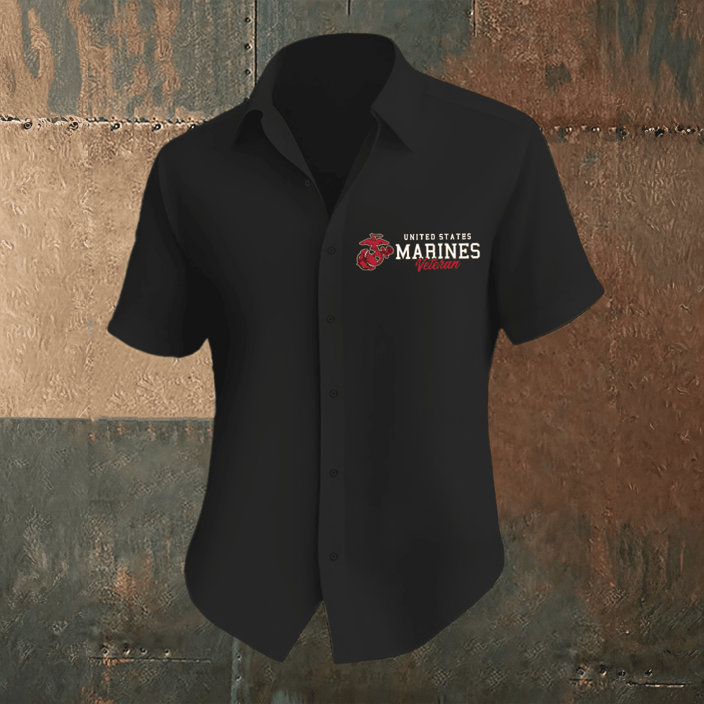 United States Marines Veteran Hawaiian Shirt Patriotic Clothes Marine Retirement Gifts