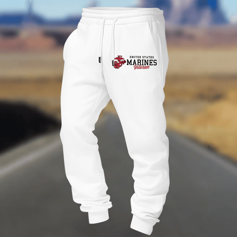 United States Marines Veteran White Sweatpants Usmc Clothing Gifts For Marine Veteran