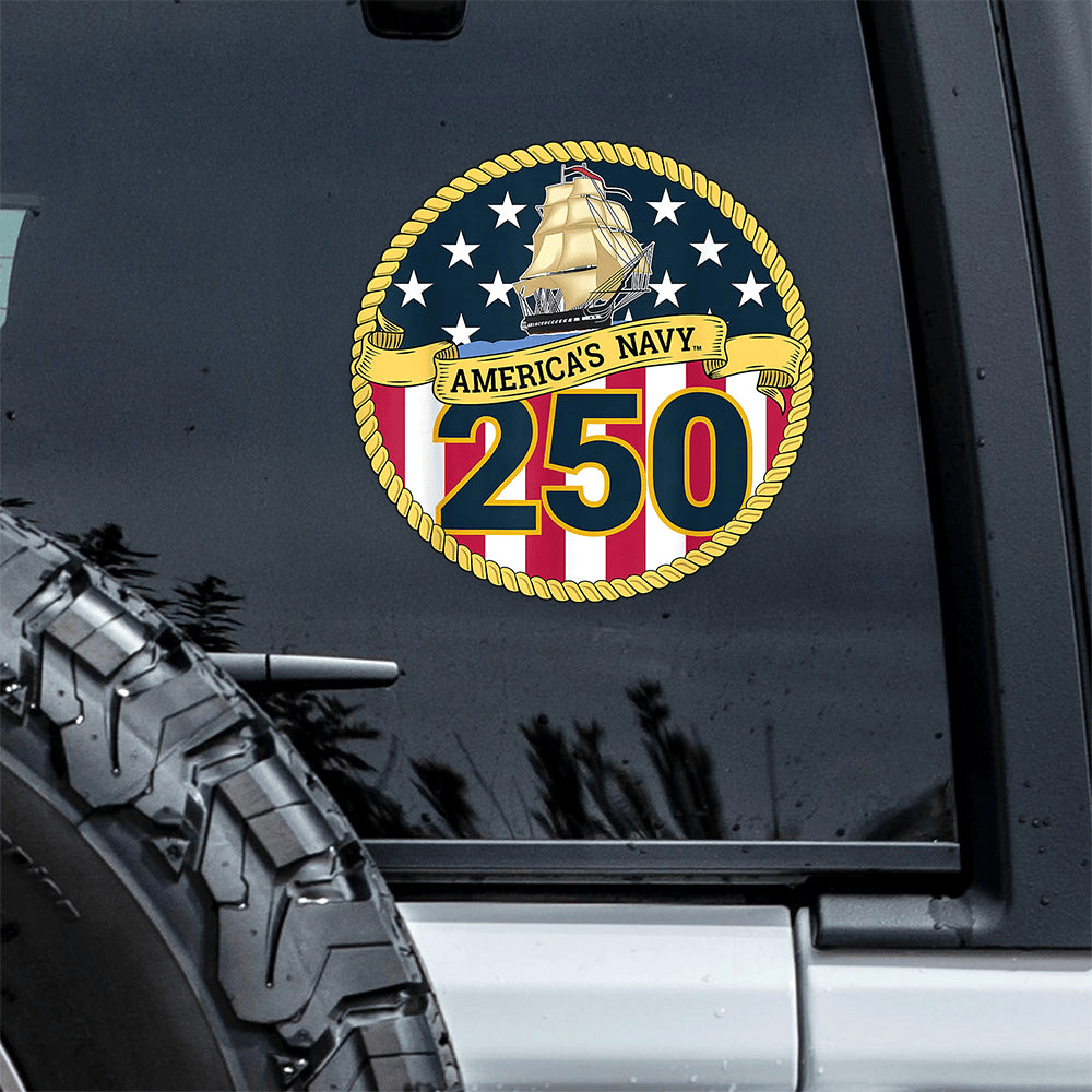 United States Navy 250th Anniversary Car Sticker Navy Veteran Decorations Veteran Sticker