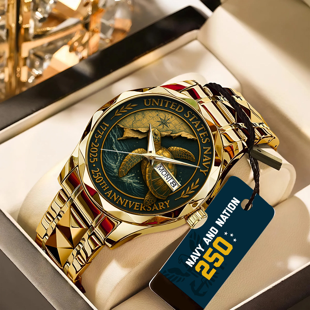 United States Navy 250th Anniversary Watch Sea Turtle US Navy Merch Gift For Veterans