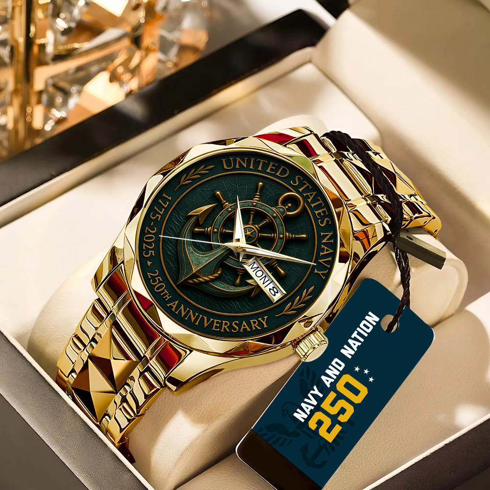 United States Navy 250th Anniversary Watch USN Merch Best Gifts For Veterans