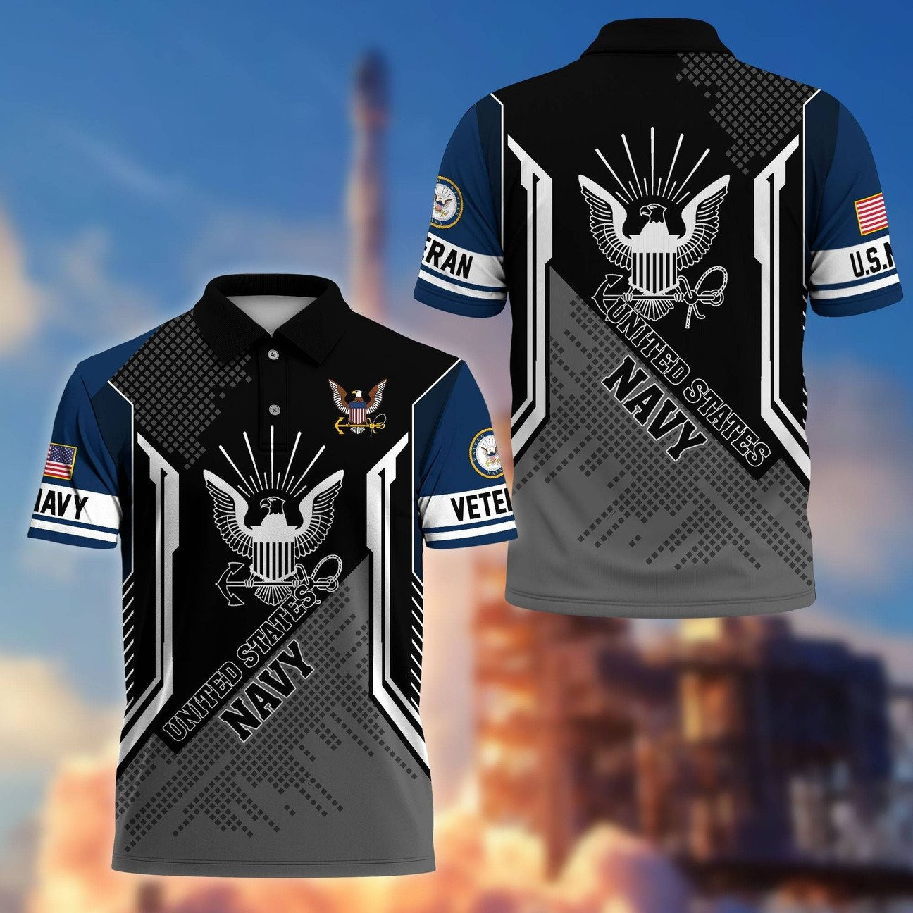 United States Navy Military Polo Perfect Gift for Husband and Dad and Friend on Veterans Day