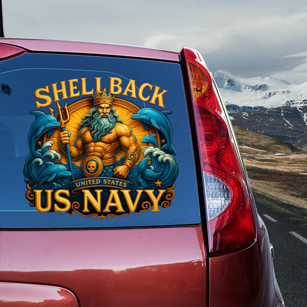 United States Navy Shellback Car Sticker US Navy Merch Gifts For Navy Veteran