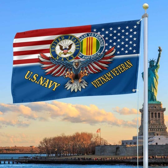 United States Navy Veteran Flag Eagle USA Flag Outdoor Decor Veterans Day Gifts