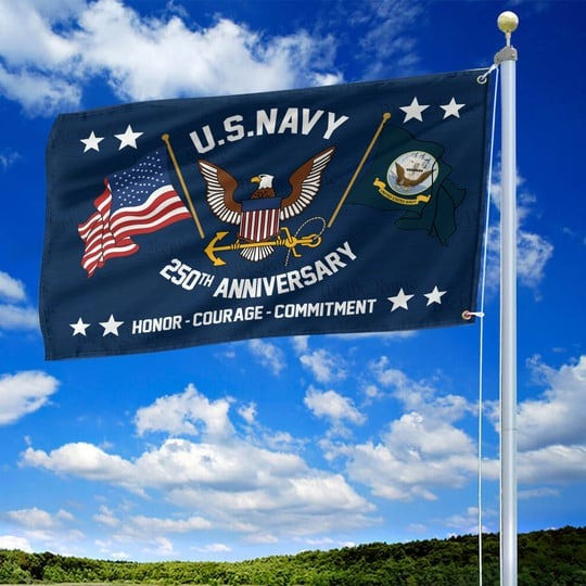 United States Navy Veteran Flag Honor Courage Commitment Outdoor Decor Veterans Gift Ideas