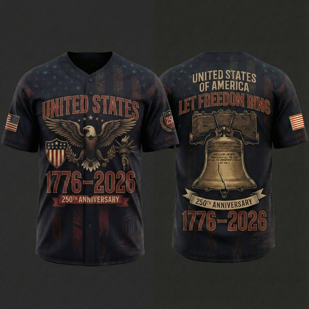United States Of America 1776 2026 250th Anniversary Baseball Jersey Shirt Patriotic Shirt Best Gift