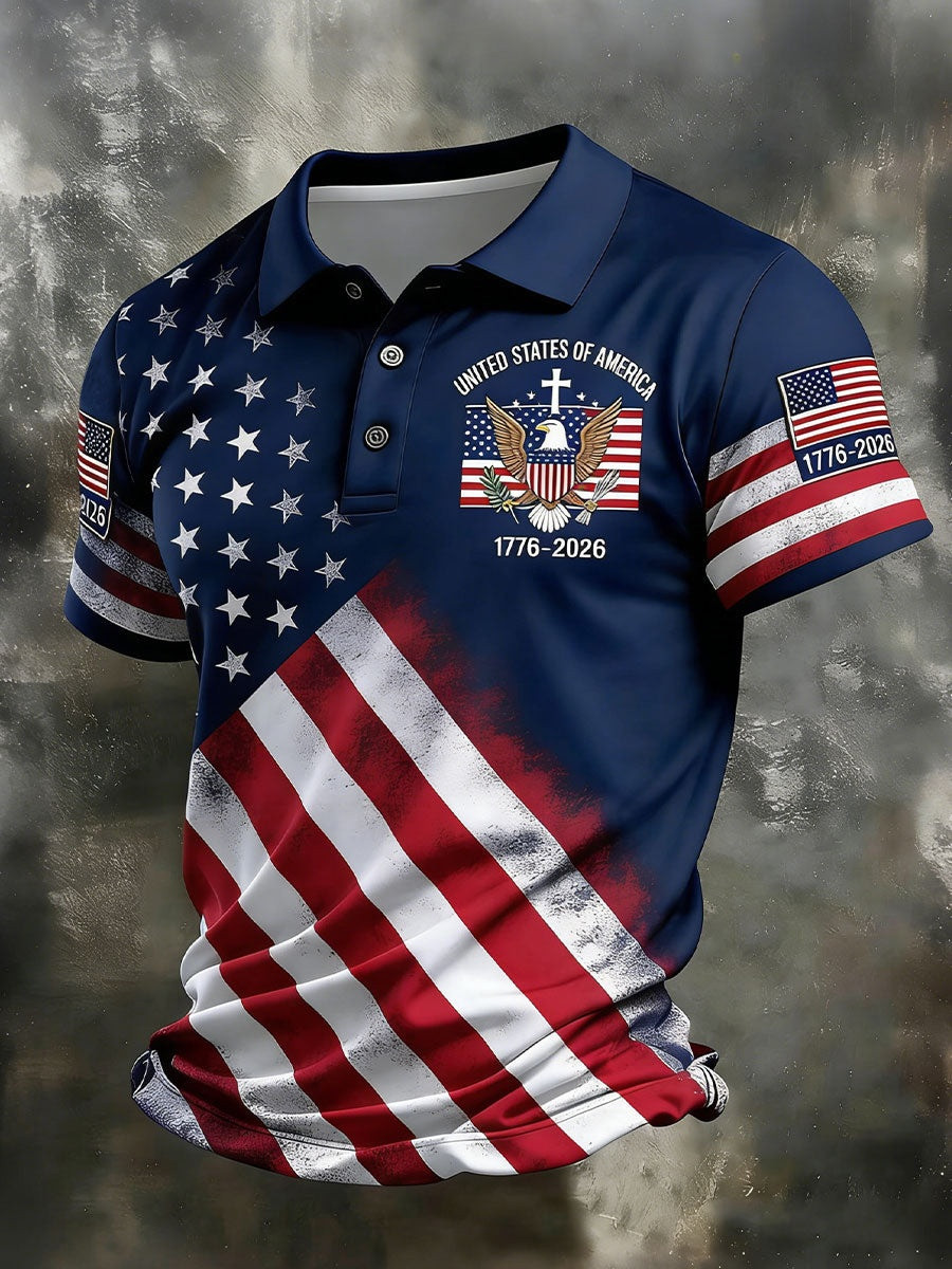 United States Of America 1776 2026 Polo Shirt Mens Polo Shirts Patriotic 250th Anniversary Gift