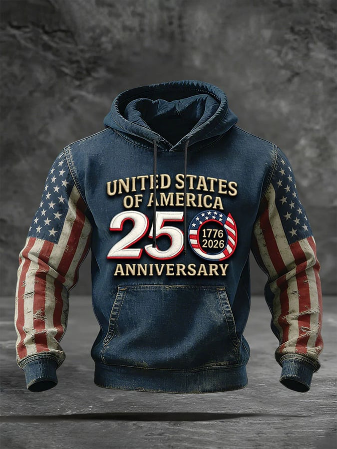 United States Of America 250 Years Anniversary Hoodie 1776 2026 Patriotic Mens Hoodies