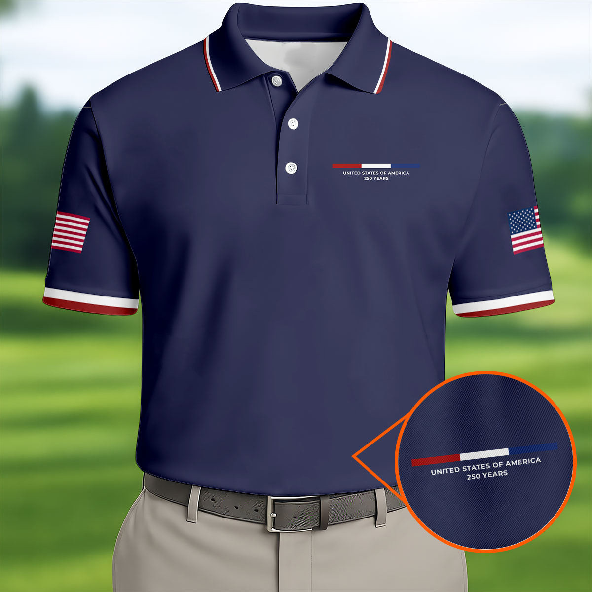 United States Of America 250 Years Golf Shirt US Apparel Patriotic Gifts For Golf Lovers