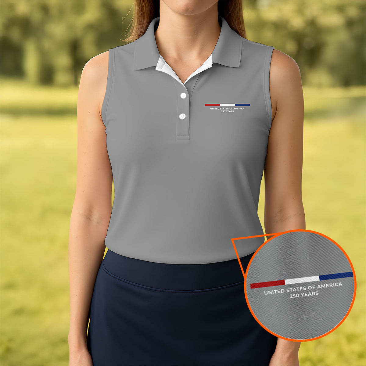 United States Of America 250 Years Sleeveless Golf Shirt American Patriot Apparel Gifts For Her'
