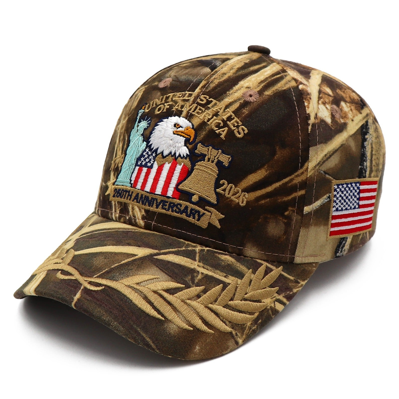 United States Of America 250th Anniversary Camo Hat 1776 2026 Bald Eagle US Flag Merchandise