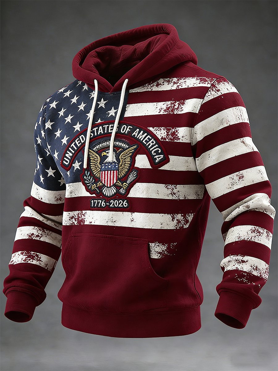 United States Of America 250th Anniversary Hoodie USA Flag 1776 2026 Clothing Gifts For Dad