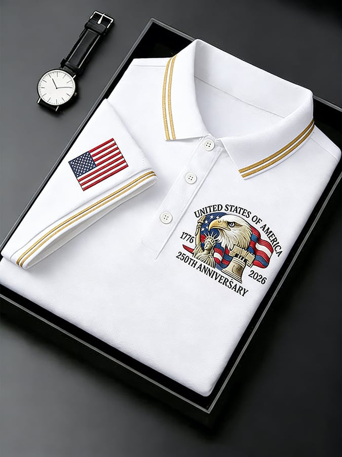 United States Of America 250th Anniversary Polo Shirt 1776 2026 Merch Patriotic Gifts For Him