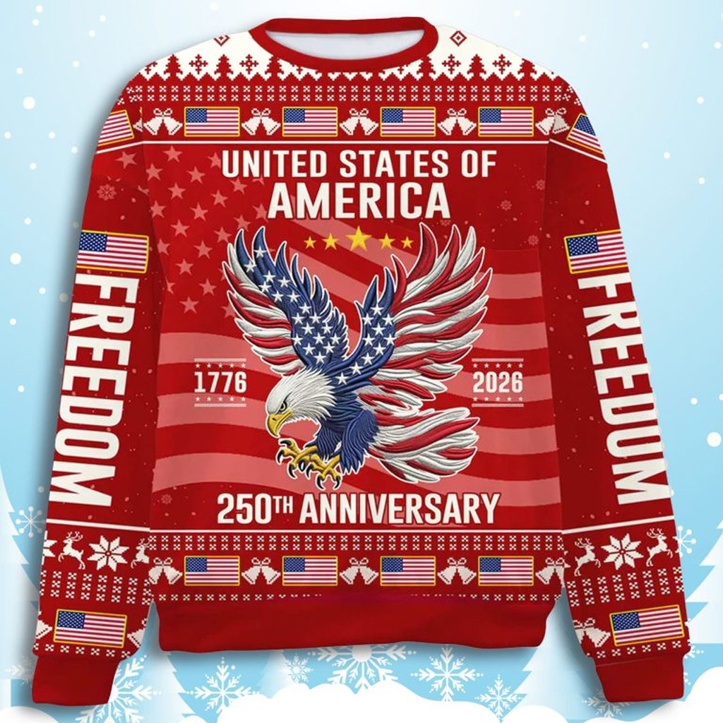United States of America 250th Anniversary Ugly Christmas Sweater Dad Christmas Gifts