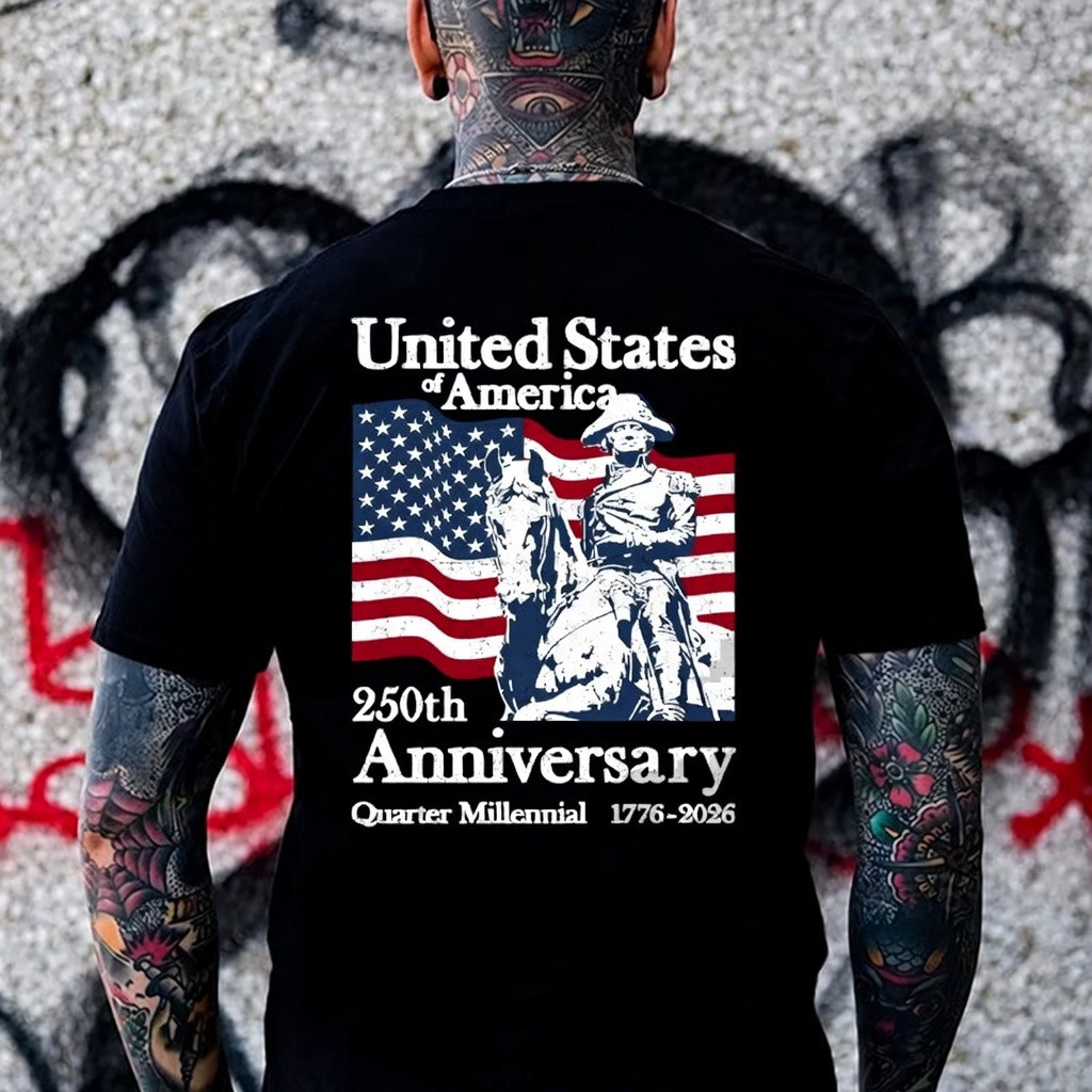 United States Of America T-Shirt 250th Anniversary 1776 2026 Apparel Gift For Dad