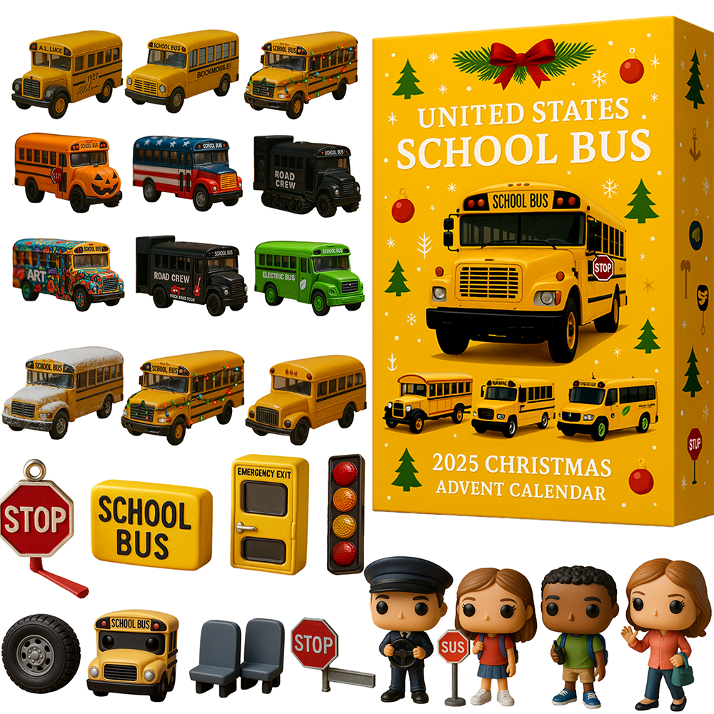 United States School Bus 2025 Christmas Advent Calendar Christmas Gifts For Friends