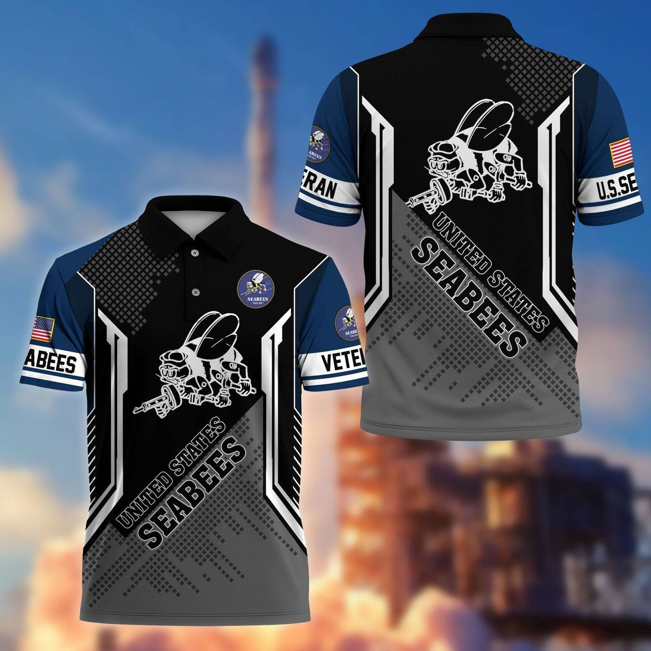 United States Seabees Military Polo Perfect Gift for Husband and Dad and Friend on Veterans Day