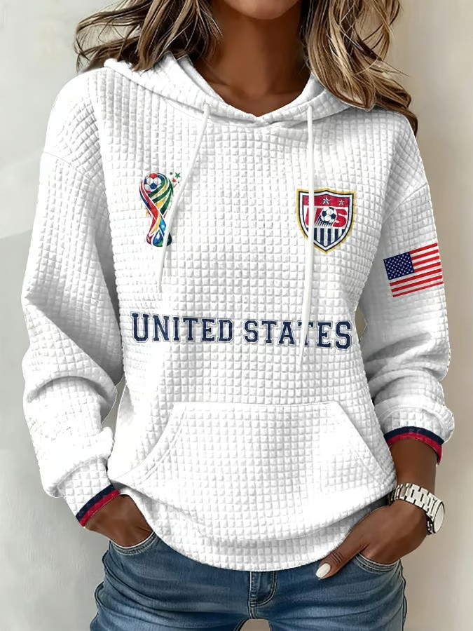 United States Soccer Hoodie Women USA FIFA World Cup 2026 Trophy Hoodies For Women Gift