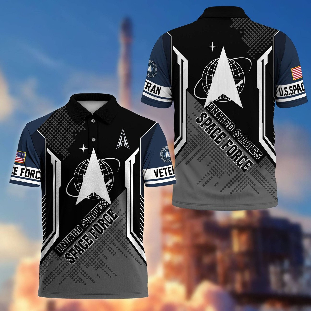 United States Space Force Military Polo Perfect Gift for Husband and Dad and Friend on Veterans Day