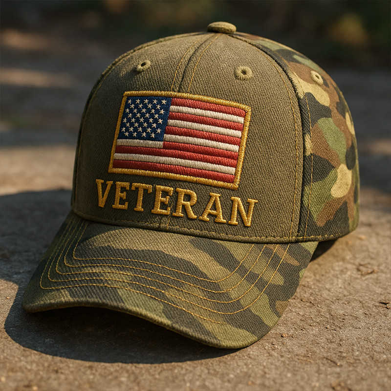 United States Veteran Camo Hat American Flag Baseball Cap Perfect Gifts For Veterans